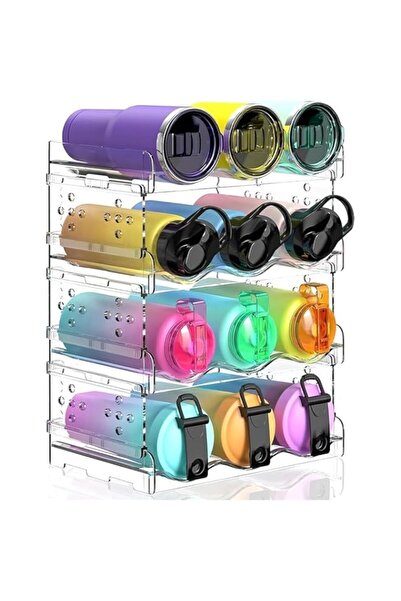 Generic Water Bottle Organizer, 4 Pack Stackable Cup Organizer for Cabinet, C...
