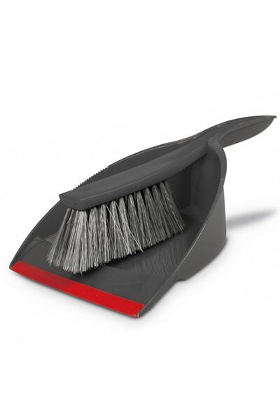 Generic Tonkita Grey Large Dustpan and Brush Set with Rubber Lip, Durable Hou...