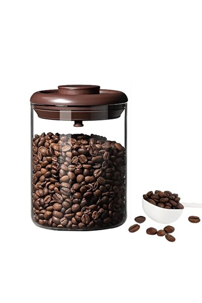 Generic Coffee Container, Glass Coffee Container with One-Way CO₂ Valve, Airt...