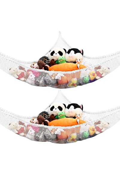 Generic THE WHITE SHOP 2PCS Stuffed Animal Net Hammock for Plushie Toys - Cor...