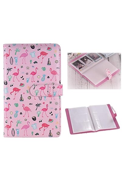 Generic Brand ELECDON Mini Photo Album, 96 Pockets PU Leather Flamingo Patter...