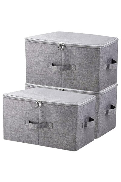 Generic Pack of 3, 17.7 * 13.8 * 9.8" Stackable Folding Storage Baskets with ...