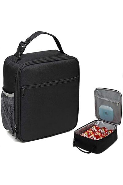 Generic X spring Insulated Lunch Bag, Black Water-Resistant Lunch Tote, Tripl...