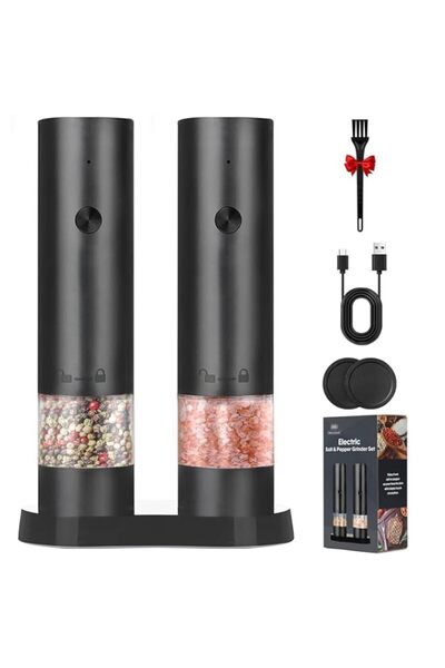 Generic Electric Salt and Pepper Grinder Set, 2 Pack 40ml Capacity Salt and P...