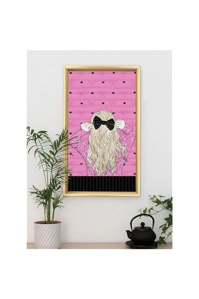 Generic Brand 'Black Ribbon Girl' Digitally Printed Wall Poster with Photo Fr...