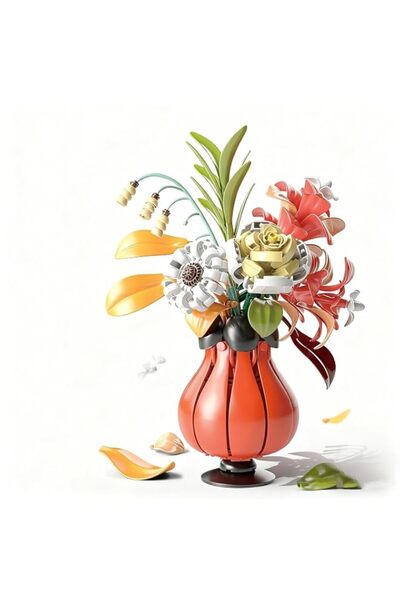 Generic Flowers Bouquet Building Blocks Set With Vase, Rose Toys For Kids,Adu...