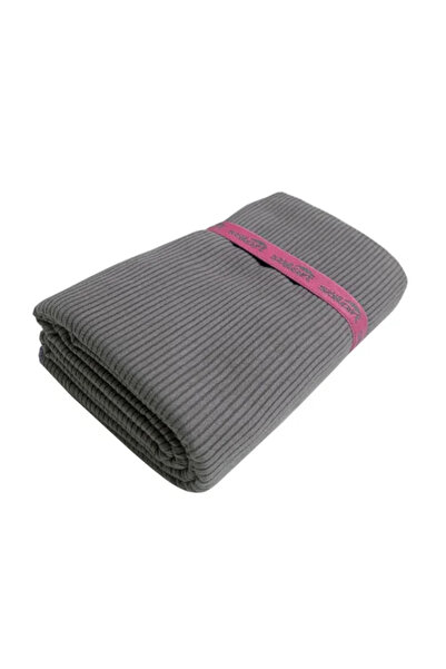 SOLARTEC Πετσέτα θαλάσσης microfiber 75x150cm κοτλέ γκρι/ροζ SOLART