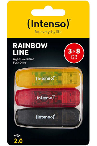 Intenso Στικάκι USB 2.0 8GB Πολύχρωμο Σειρά Ουράνιο Τόξο