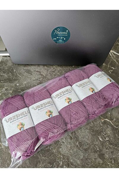 urzsmell Cotton Knitting Yarn 5-Pack 500 Gr. Mulberry (100Gr, 200Mt Dir.)