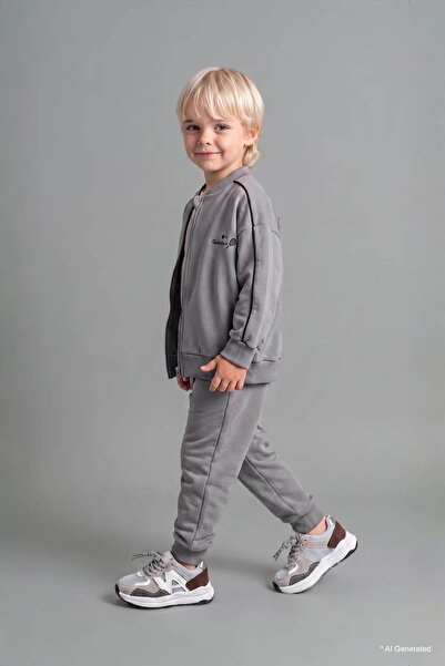 DeFacto Printed Gray Baby Boy Top and Bottom Set I0150A5/Gr67