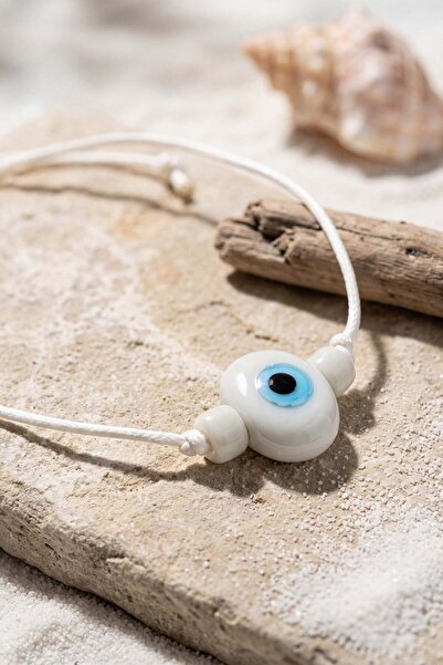 Inure Jewelry Handmade Bohemian White Evil Eye Necklace