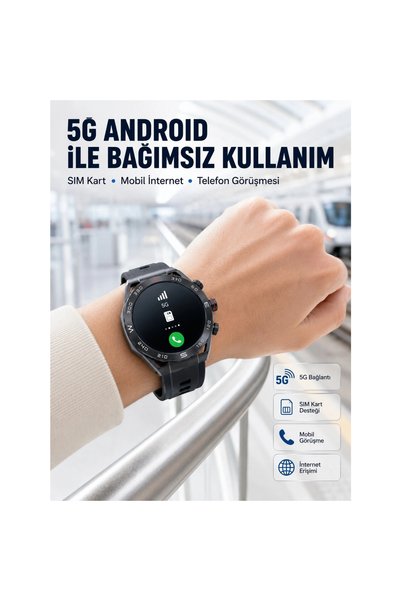 Epilons 5g Android Akıllı Saat Amoled Ekran Sım Kart Destekli Kameralı
