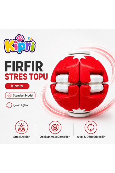 Spinner Ball Rulmanlı Fırfır Stres Topu Bas-Çevir 3D Baskı Fidget Oyuncak 1 Adet