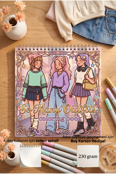 M&H Coloring So Many Outfits Coloring Book - 21x21 cm Boyama Kitabı / Çocuk v...