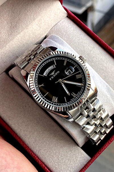 FERRO Men's wristwatch steel band 2 years warranty waterproof boxed