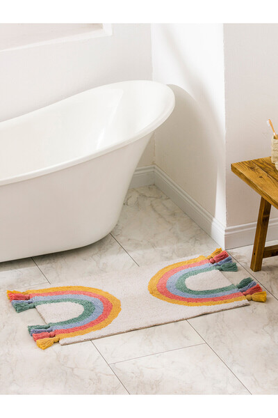 LC Waikiki Trendlucky Tasseled Bath Mat with Difference in Color 50X80 cm