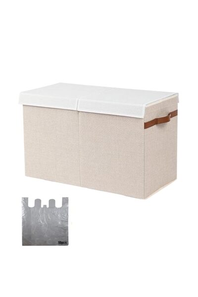 Generic Large Storage Bins with Lids and Handles,Linen Fabric Storage Basket ...