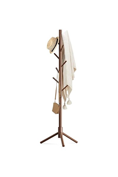 Generic Wooden Coat Rack Stand with 8 Hooks, Freestanding Coat Standing Tree ...