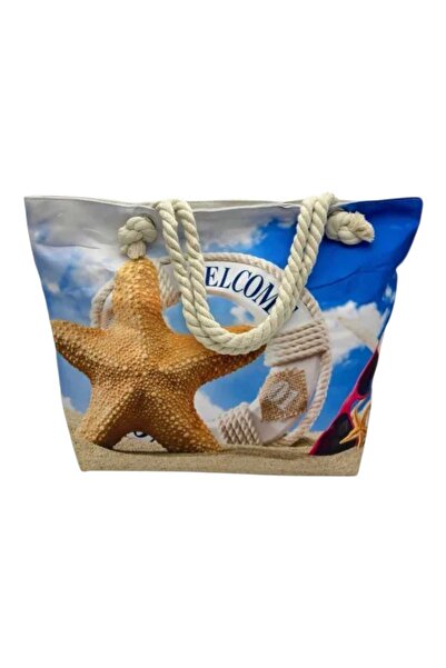 OEMG Geantă de Plajă Model marin -Steluta mare , 55 × 38 cm , Albastru