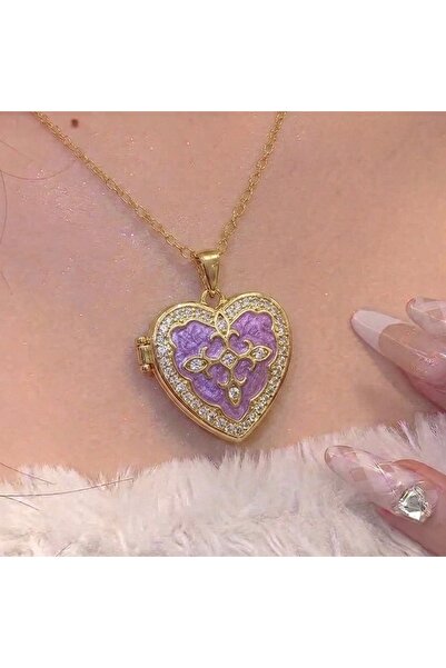 Heda Jewelry قلادة على شكل قلب - قلادة تذكارية قابلة للفتح بغطاء