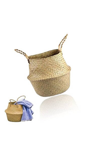 Generic Sweet seven® Woven Seagrass Basket with Handles - Natural Straw Stora...