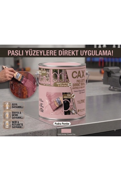 caxcolors CAX Pas Üstü Direkt Uygulanan Antipaslı Sentetik Metal Boyası 1 Lit...