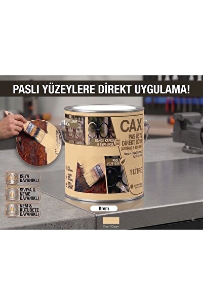 caxcolors CAX Pas Üstü Direkt Uygulanan Antipaslı Sentetik Metal Boyası 1 Lit...