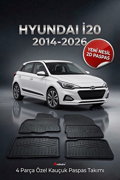 Arabaks HYUNDAI İ20 2014-2026 4 Parça YENİ NESİL 2D Kauçuk Paspas Takımı - Öz...