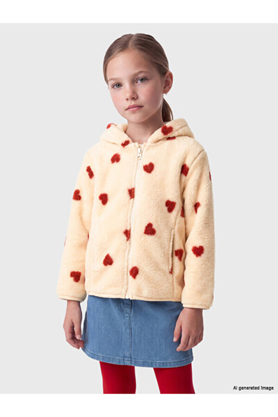 LC Waikiki I Hooded Embroidered Girls' Zipper Sweatshirt from Freezen Store