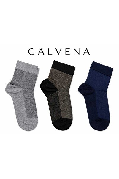 Calvena Men's Bamboo 6 Pairs Half-Toe Seamless Socks