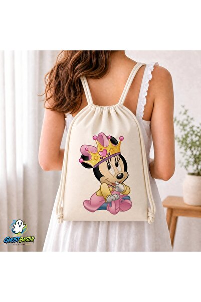 Ghostbastır Design Minnie Mouse Drawstring Linen Bag C197