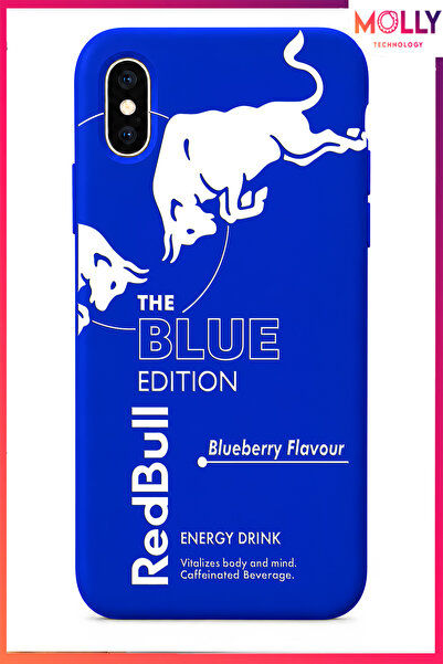 Molly iPhone XS MAX İçin Saks Mavisi Redbull The Blue Edition Desenli İçi Kad...