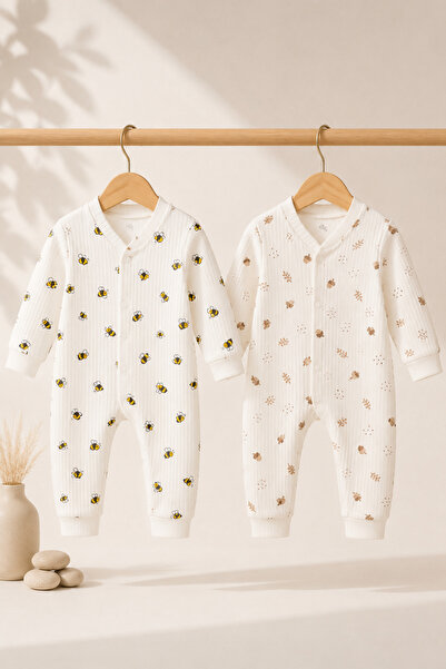 mini kanka 2 Pcs Baby Boy Baby Girl Rompers Unisex Cotton Natural Cotton Patt...