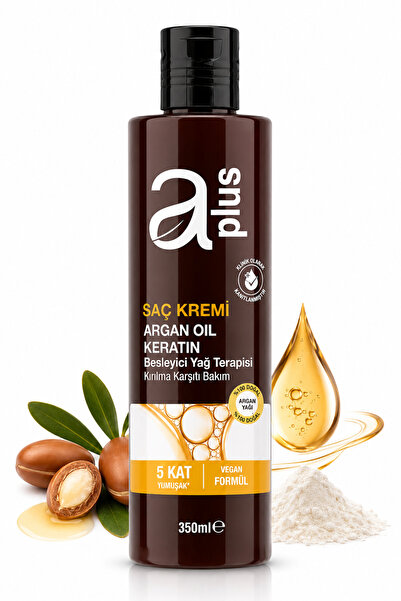 Genel Markalar A Plus Argan Yağı ve Keratin Saç Kremi 350 ml – Besleyici Bakı...