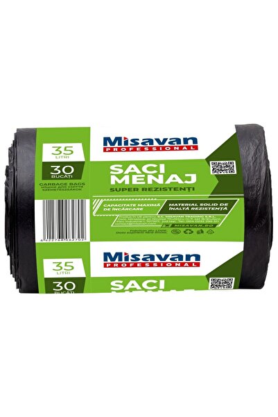 OEM Saci menajeri / gunoi, super rezistenti, negru, 35L, 30 buc