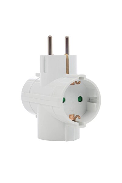 OEM Hoff Line 3-socket adapter, 16A, protective contact, white