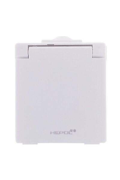 OEM Priza simpla Hepol AG, aparent, cu capac, contact de protectie, alb