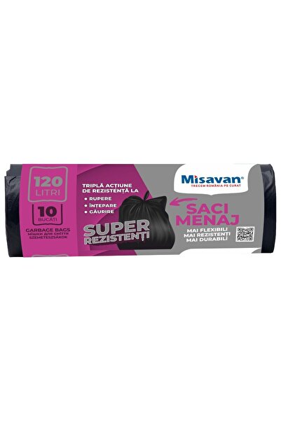 OEM Saci menajeri / gunoi, super rezistenti, negru, 120L, 10 buc