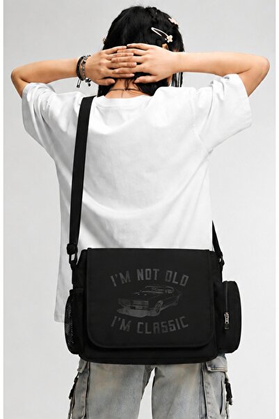 Fuddy Moda Unisex I'M Not Old I'M Classic Car Printed Messenger Bag