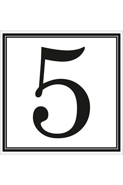 OEM Sticker number 5 Sun Prints, self-adhesive, reflective, black, square sha...