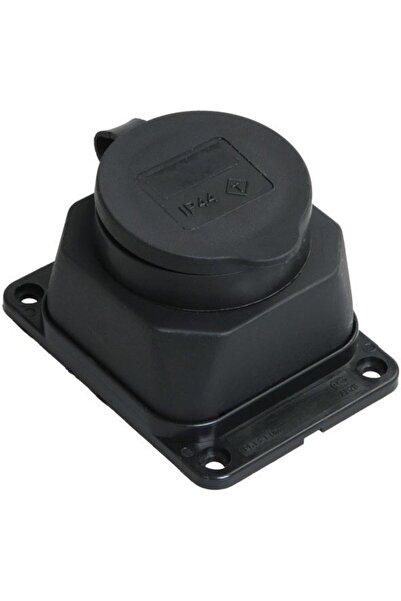 OEM Priza cauciuc cu capac si talpa, contact de protectie, negru