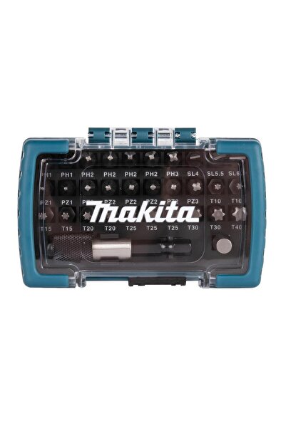 OEM 30-piece screwdriver bit set, Makita D-74762, with magnetic adapter, 32 p...