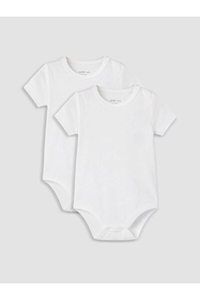 LC Waikiki Crew Neck Baby Boy Snap Fastener Bodysuit 2-Pack (W6)