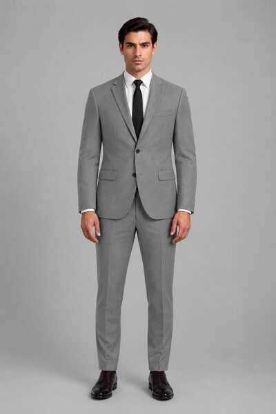 Cambridge Slim Fit 140's Gri Takım Elbise Beden:46-48-50-52-54-56-58