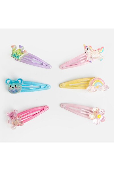 OEM Set of Colorful Metal Hair Clips with 3D Figures for Children - 6pcs
