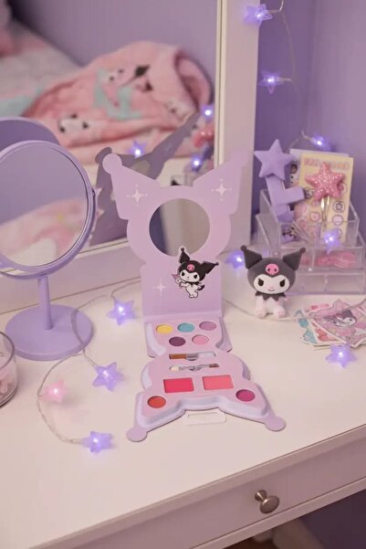 SANRIO Lisanslı Kuromi Kitap Şeklinde Dudak Jeli, Göz Farı ve Allık Paleti – ...
