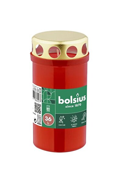 Bolsius Set 8 x Candela din Plastic cu Capac Bolsius, Timp Ardere 36 Ore, Rosie