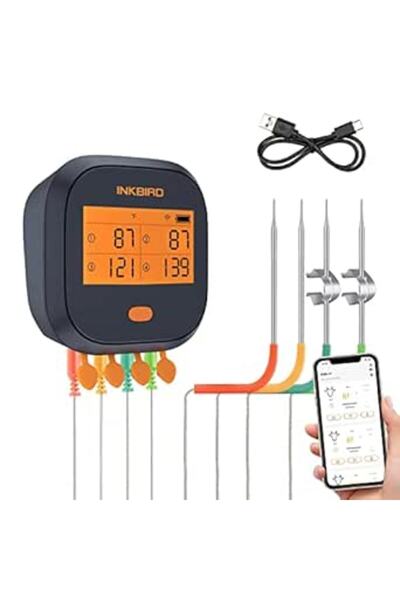 GENERAL Inkbird Ibbq-4T Wifi Smart Bbq & Cooking Thermometer, Rechargeable wi...