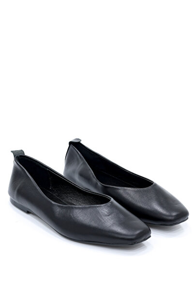 kajal ayakkabı Cbr-F001 Genuine Leather Flat Sole Ballet Flats