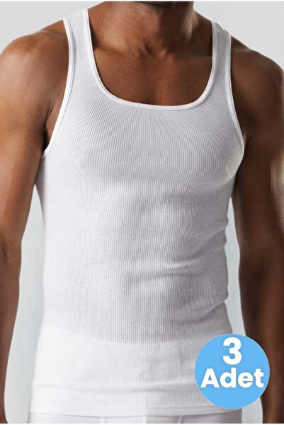 Uniquetrenders Men's White Cotton Camisole Undershirt 3 Pieces